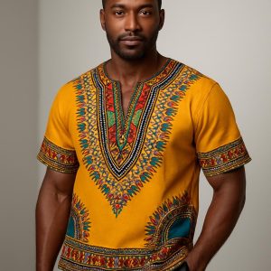 Male Dashiki V-Neck Shirt